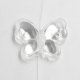 Butterfly glass beads, curtain Bead, 27x33mm, clear, hole: 1.5mm, 1pc