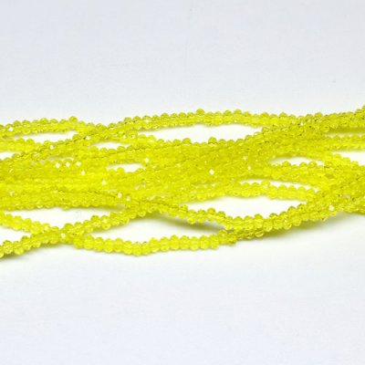 1.7x2.5mm rondelle crystal beads, lemon yellow, 190Pcs