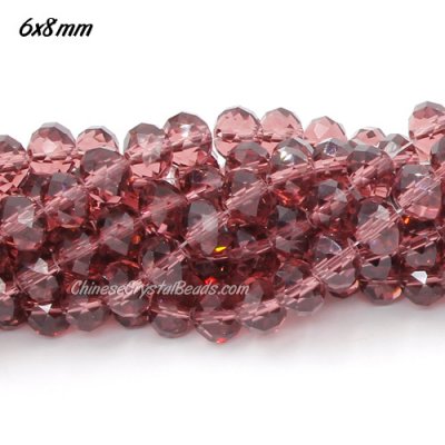 Chinese Crystal Rondelle Bead Strand, Amethyst, 6x8mm , about 72 beads