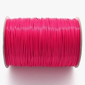 1mm, 1.5mm, 2mm Round Waxed Polyester Cord Thread, hot pink