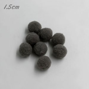 50Pcs 15mm Craft Fluffy Pom Poms Bobble ball, gray color