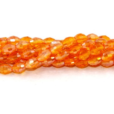 6x9mm 70Pcs Chinese Barrel Shaped crystal beads, orange AB