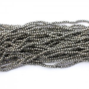 10 strands 2x3mm chinese crystal rondelle beads silver light j02 about 1700pcs