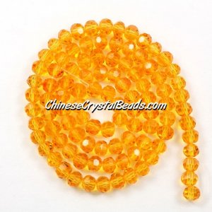 Chinese Crystal 4mm Long Round Bead Strand, Sun , about 100 beads