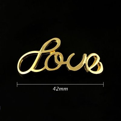 polished love pendants, 18x42mm, gold plated, 1 pieces