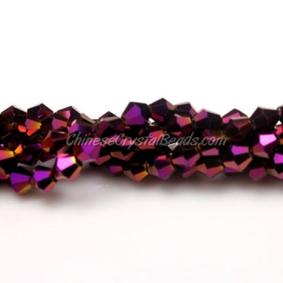 98pcs Chinese Crystal Bicone bead strand, 6mm, purple light
