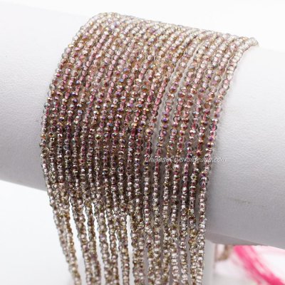 230Pcs 1.5x2mm rondelle crystal beads Amber And Purple Light1 with Polyester thread
