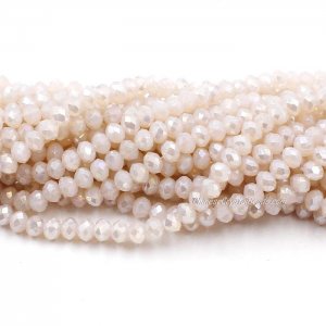4x6mm Opal peach light Chinese Crystal Rondelle Beads about 95 beads