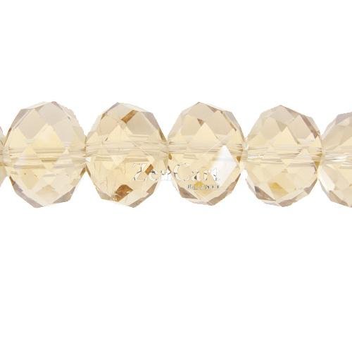 Chinese Crystal Rondelle Bead Strand, S. Champagne, 9x12mm, about 36 beads
