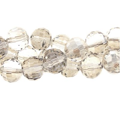 Chinese Crystal 12mm Round Bead Strand,silver shade, 16 beads