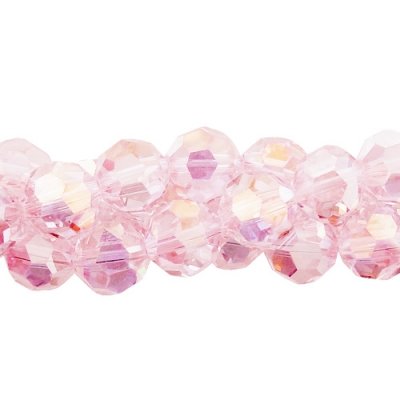 Chinese Crystal Round Strand, Light pink AB, 10mm, 16 beads