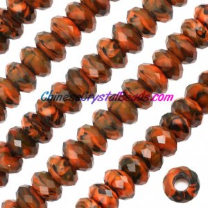 Crystal European Beads, Millefiori Crystal Beads, brown/black, 8x14mm, 5mm big hole,12 beads