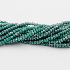 130 beads 3x4mm crystal rondelle beads opaque green B07