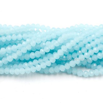 4x6mm lt. aqua jade Chinese Crystal Rondelle Beads about 95 beads