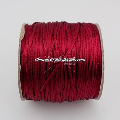 1.5mm Satin Rattail Cord thread, #28, dark red, 80Yard spool