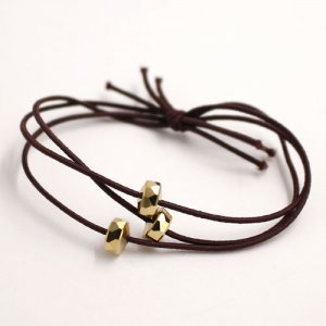 Busy Girl Bangle Hair Tie, gold crystal beads elastic bracelet, 1 pc
