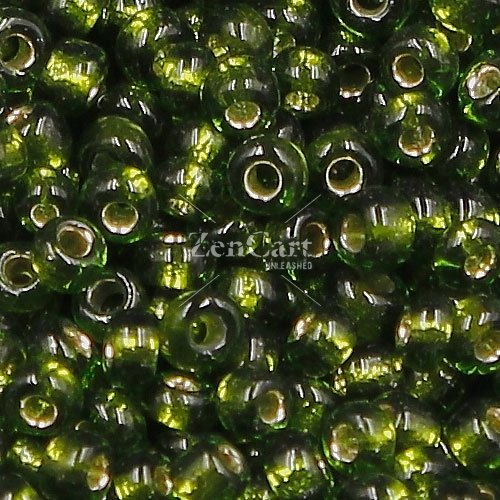 Glass Seed Beads, Round, silver-lined, about 2mm, #26, dark Olive, Sold By 30 gram per bag