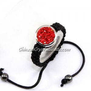 Pave ring, 10mm, button, red, Sold individually.