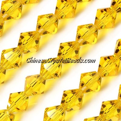 Chinese Crystal Bicone bead strand, 10mm, golden, 20 beads