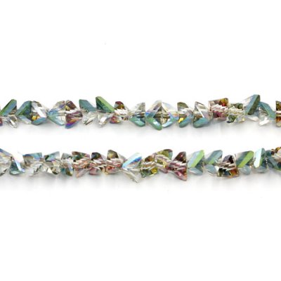 Triangle Crystal Beads, 4mm 6mm, green and purple light
