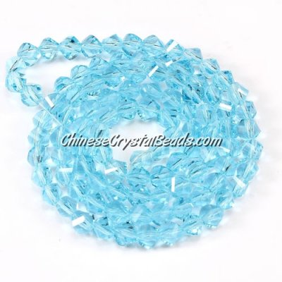 4mm Crystal Helix Beads Strand Aqua, about 100 beads, 15 inch