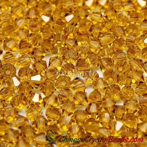 700pcs Chinese Crystal 4mm Bicone Beads, topaz, AAA quality