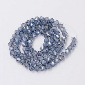 4mm Crystal Helix Beads Strand Magic Blue, about 100 beads