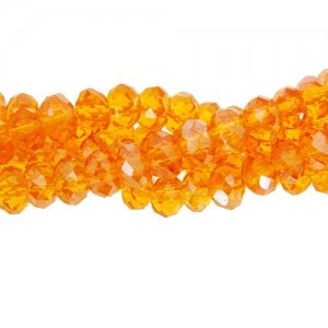 4x6mm Orange Chinese Crystal Rondelle beads about 95 beads
