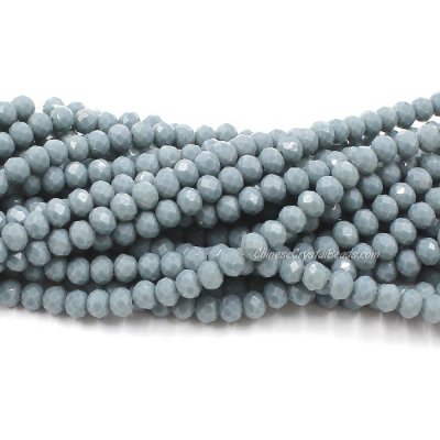 4x6mm Opaque Lt.gray blue Chinese Crystal Rondelle Beads about 95 beads