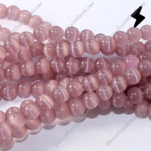 glass cat eyes beads strand, lt-purple, about 15 inch longer