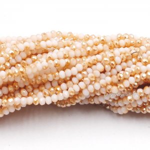 10 strands 2x3mm chinese crystal rondelle beads Opaque peach half amber Light about 1700pcs