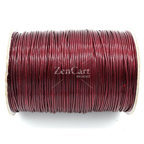 1mm, 1.5mm, 2mm Round Waxed Polyester Cord Thread, Red wine