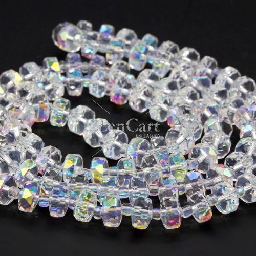 80pcs half Clear AB 5x8mm angular crystal beads