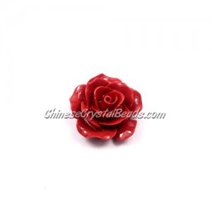 Composite Flower Beads, 20mm, red, hole about 1mm, sold 1 pcs