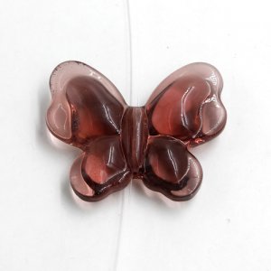 Butterfly glass beads, curtain Bead, 27x33mm, hole: 1.5mm, amethyst, 1pc