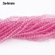 130Pcs 3x4mm Chinese Crystal Rondelle Beads strand, Paint Rose Color