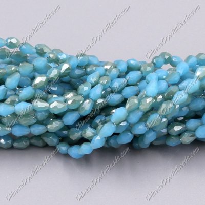 Chinese Crystal Teardrop Beads Strand, #005, 3x5mm, about 100 Beads
