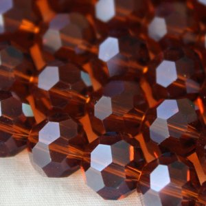 Chinese crystal 10mm round beads , Amber 20 Beads