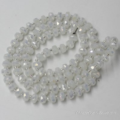 80pcs white jade AB 5x8mm angular crystal beads