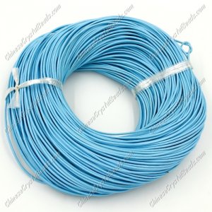 Round Leather Cord, aqua , #1mm, 1.5mm, 2mm#Sold by the Meter