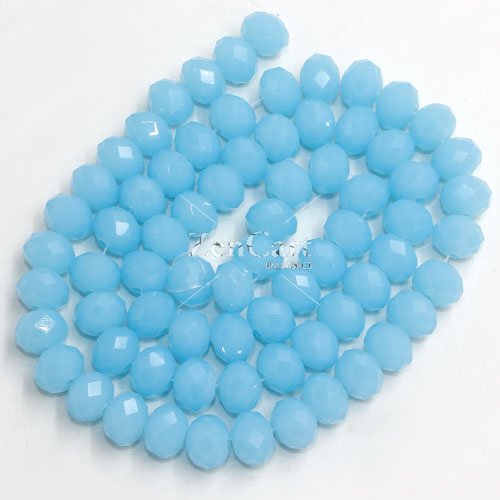 6x8mm Chinese Crystal Rondelle Beads aque jade, about 72 beads