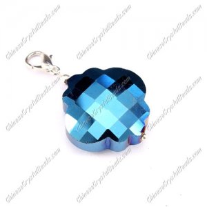 crystal lantern pendant, 25mm, blue light, sold 1 pcs