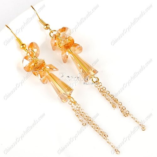 Artemis crystal beads earring, golden shadow, sold by 1 pair