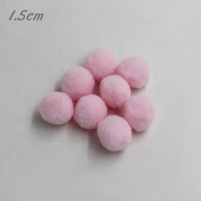50Pcs 15mm Craft Fluffy Pom Poms Bobble ball, light pink color