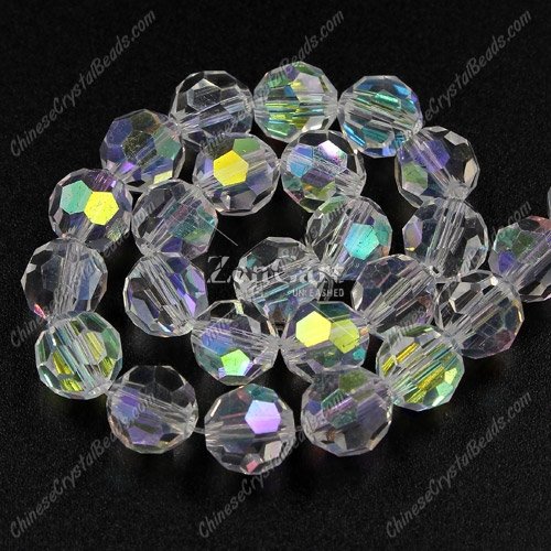 70Pcs Crystal Round beads strand, 8mm, half Clear AB