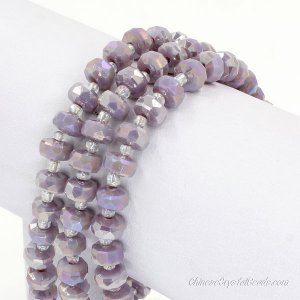 80pcs opaque purple AB 5x8mm angular crystal beads