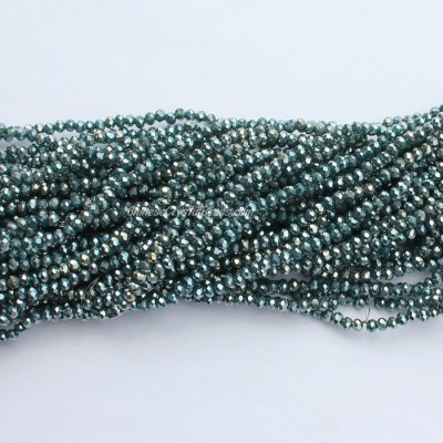 10 strands 2x3mm chinese crystal rondelle beads emerald AB about 1700pcs