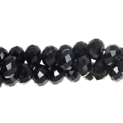 70 pieces 8x10mm Chinese Crystal Rondelle Bead Strand, black