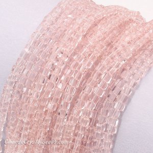 2x2mm cube crytsal beads, opaque pink, 180pcs