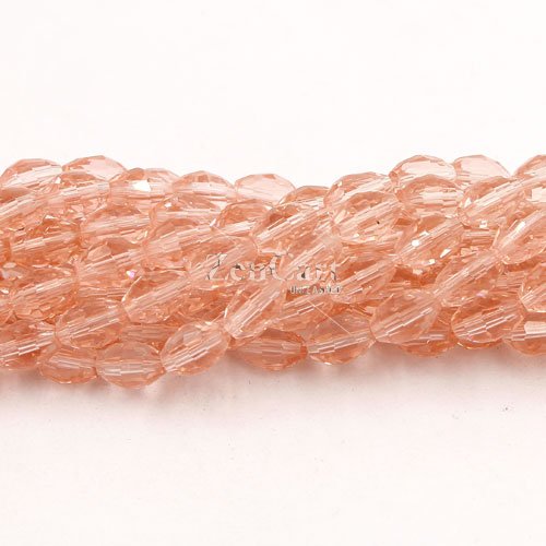 6x9mm 70Pcs Chinese Barrel Shaped crystal beads, rosaline